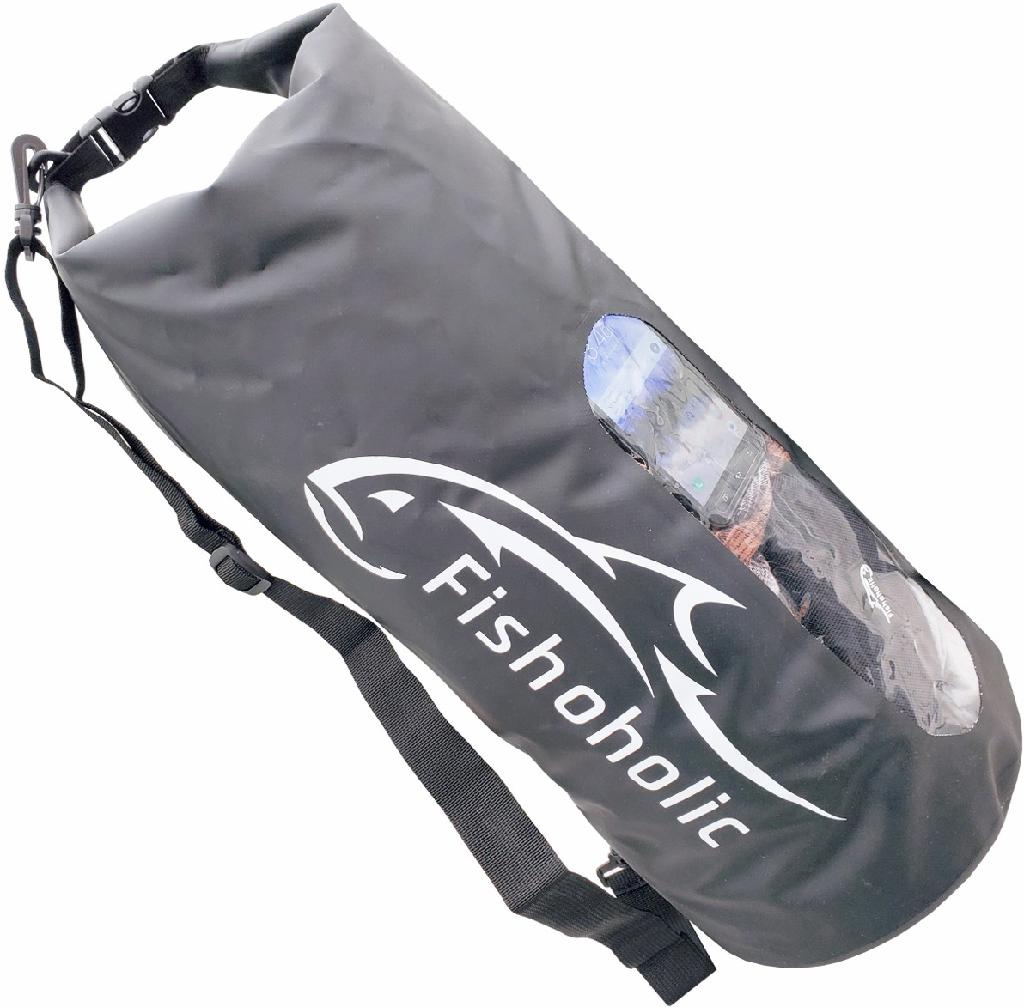 FH WATERPROOF GEAR BAG 15L GREY/CLEAR 1 ADJUSTABLE CARRY STRAP