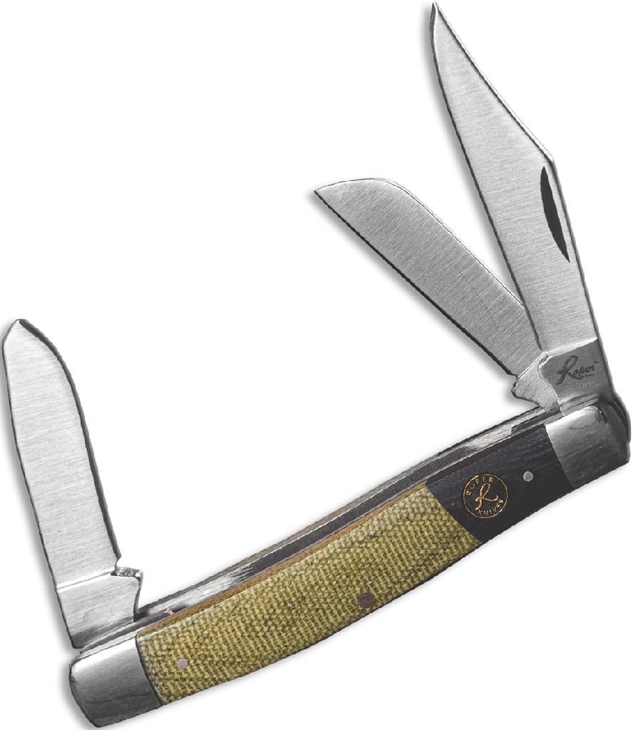 ABKT ROPER RATTLER SERIES STOCKMAN 4' CLOSED 2-5/8' BLADE GREEN MICARTA HANDLE