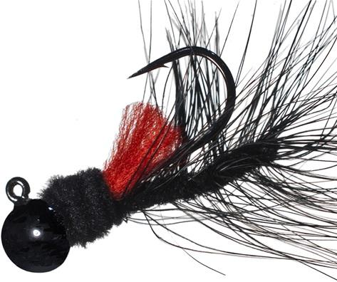 AEROJIG HACKLE 1/4oz  BLACK/RED THROAT - Gunarama