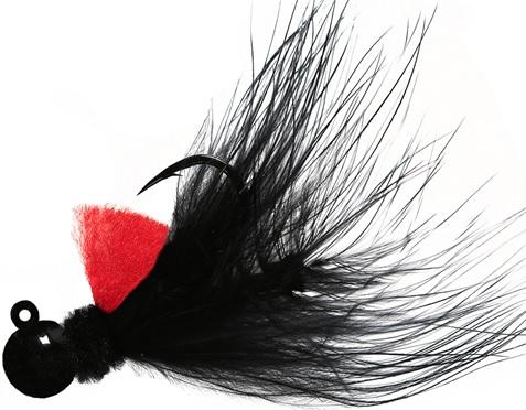 AEROJIG MARABOU 1/4oz  BLACK/RED/BLACK - Gunarama