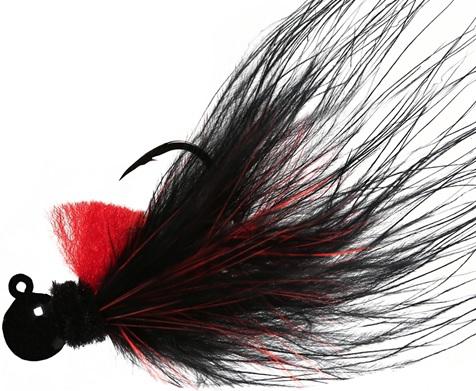 AEROJIG MARABOU 1/4oz  BLACK/FLAME/BLACK - Gunarama