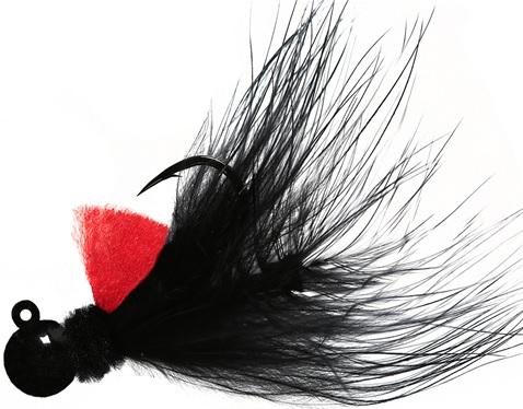AEROJIG MARABOU 1/8oz  BLACK/RED/BLACK - Gunarama