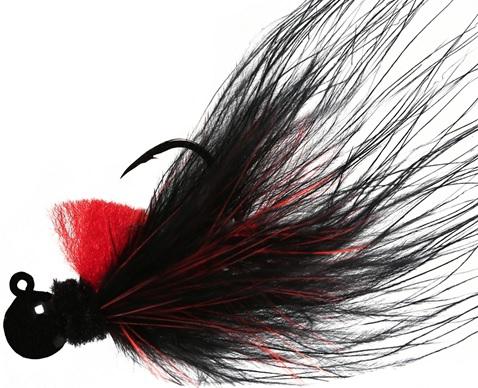AEROJIG MARABOU 1/8oz  BLACK/FLAME/BLACK - Gunarama