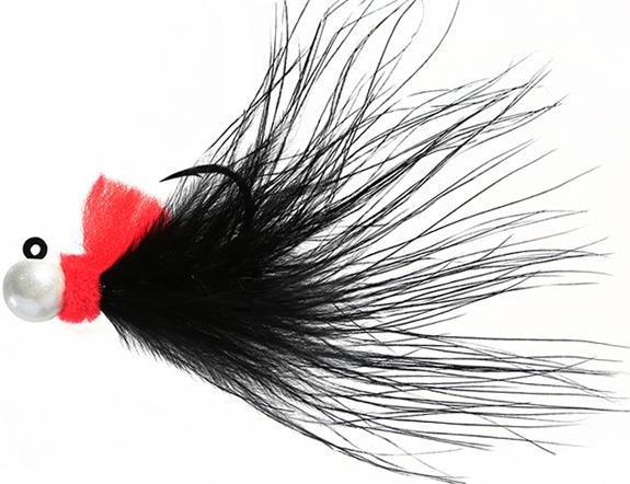 AEROJIG MARABOU 1/8oz  PEARL/FLAME-BLACK - Gunarama