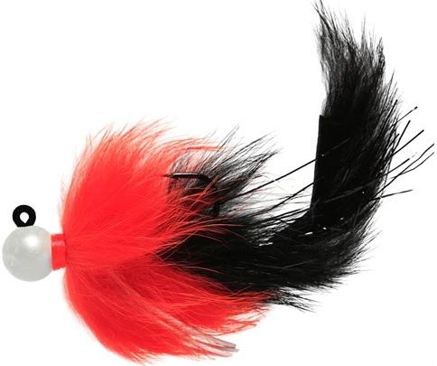 AERO TWITCHING JIG 3/8 NIGHTMARE (White Head  Red/Black-Body  Black Tail)