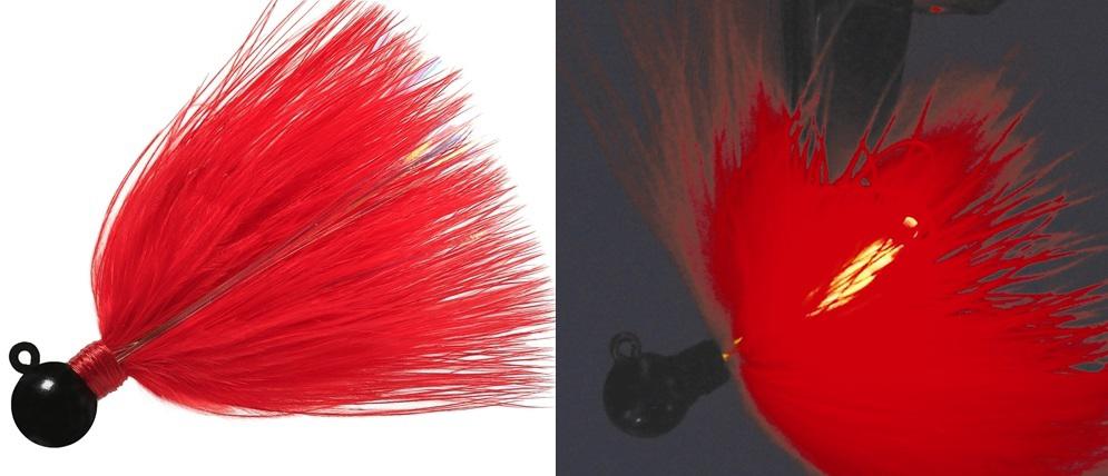 AERO FIREFLY 1/8 MARABOU JIG RED W/RED GLOW STICK