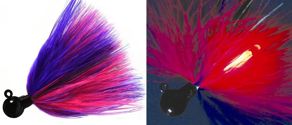 AERO FIREFLY 1/8 MARABOU JIG PURPLE/PINK W/RED GLOW STICK