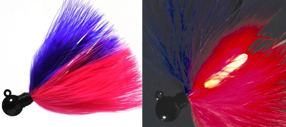AERO FIREFLY 1/8 MARABOU JIG PURPLE/PINK W/RED GLOW STICK