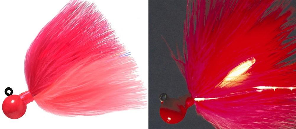 AERO FIREFLY 1/8 MARABOU JIG CERISE/PINK W/RED GLOW STICK
