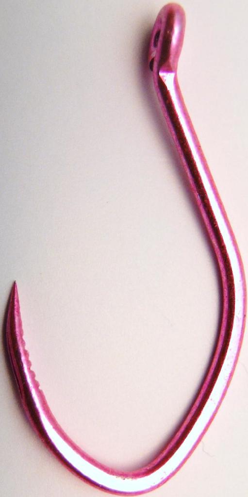 ANGL #1/0 B/LESS SGL GRABBER HK(8) PINK (Semi Barbless Single Sickle)