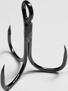 ANGL #2 B/LESS TBL GRABBER HK(8) BK/NIC (Semi Barbless Treble Hook)