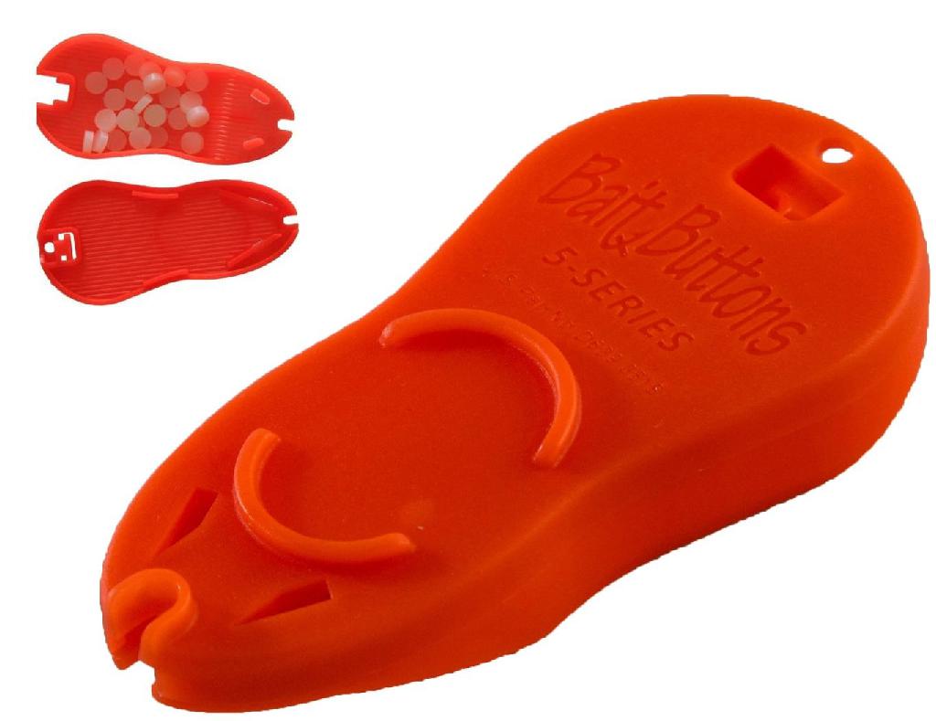 BAIT BUTTONS BIG GAME DISPENSER ORANGE (Pre-loaded with 25 buttons)