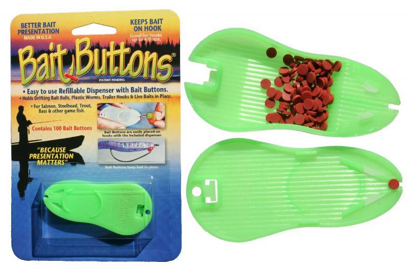 BAIT BUTTONS ORIGINAL DISPENSER GREEN (Pre-loaded with 100 buttons)