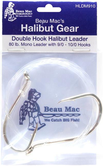 BEAU MONO HALIBUT LDR DBL HK 80# 7/0-8/0
