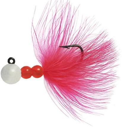 BEAU PRO MARABOU JIG 1/32 GLO WHT/CERISE 2-PACK