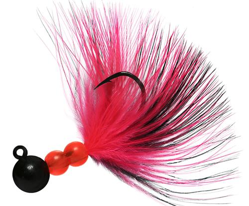 BEAU PRO MARABOU JIG 1/4 BLK/BLK-CERISE - Gunarama