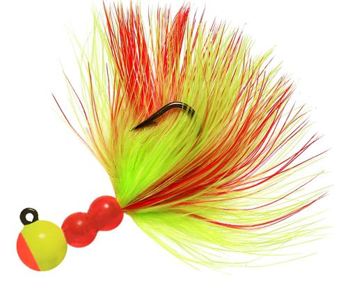 BEAU SMJ MARABOU JIG 1/8 FLAME/CHART-RED