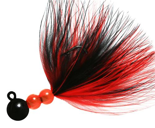 BEAU SMJ MARABOU JIG 1/8 BLACK/BLACK-RED