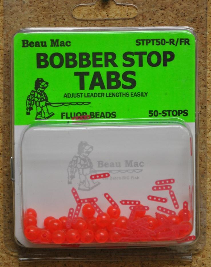 BEAU BOBBER STOP TAB W/BEADS(50) R/FR