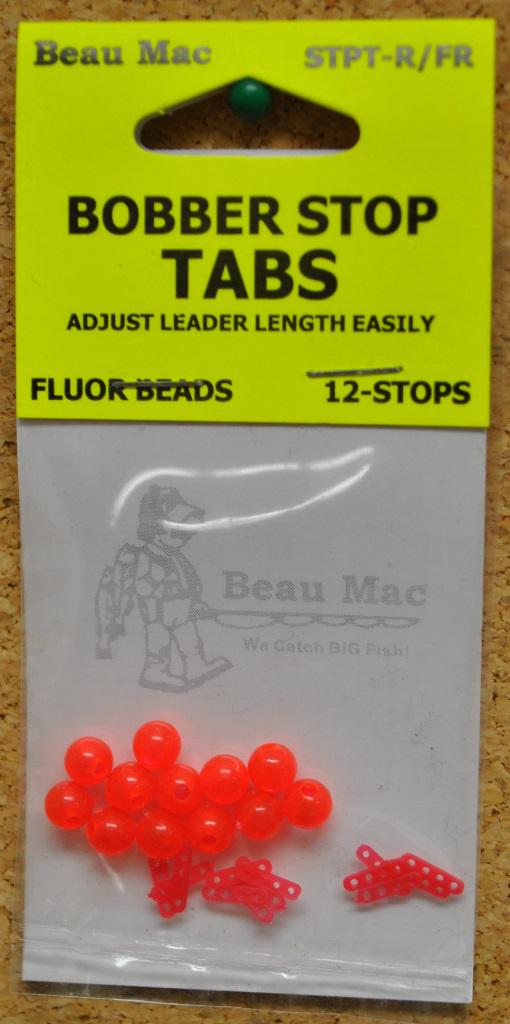 BEAU BOBBER STOP TAB W/BEADS(12) R/FR