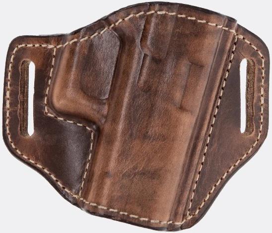 BIANCHI #57 LEATHER BELT SLIDE HOLSTER RH-WEATHERED TAN  COLT COMMANDER