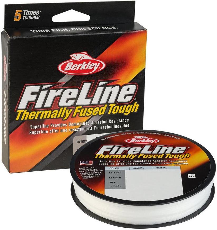 BRK'LY 6# FIRELINE FUSED 125YD  CRYSTAL FUSED 8 CARRIER BRAID