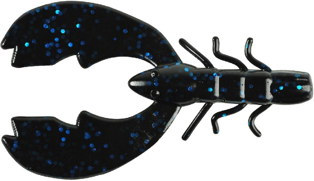 BKLY 4'POWER CHIGGER CRAW(9) BLK/BLUE-FK