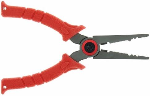 Bubba 6.5" Stainless Steel Fishing Pliers: High-Carbon, Titanium Nitride Coated, Carbide Cutters, Spring-Loaded, Non-Slip Grip, Molded Polymer Sheath