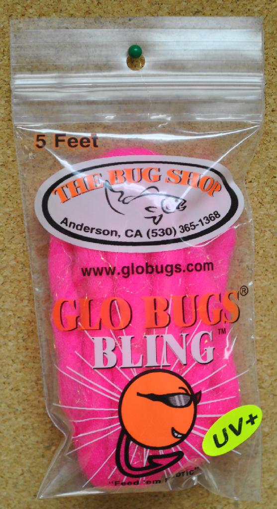 BUG SHOP BLING YARN 5' BLING CERISE