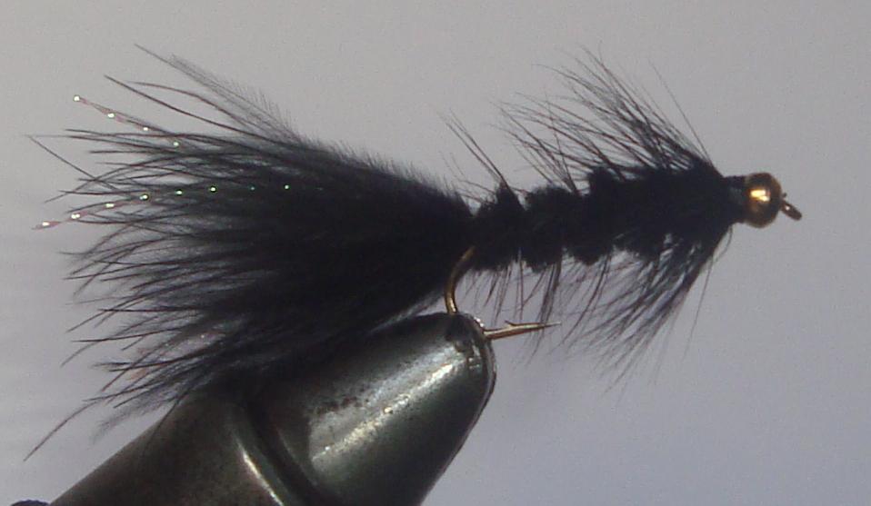 C/A FLIES WOOLYBUGR BLK BEAD/HD #8 (12)