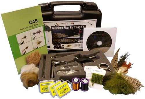GUNNISON RIVER FLY TYING KIT (tools materials hooks carry case &more)