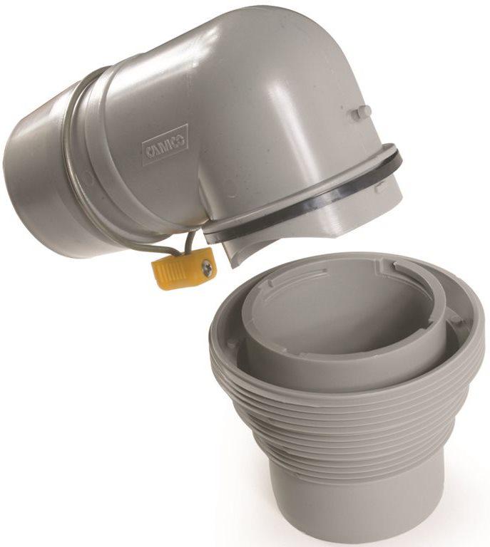 CAMCO EASY SLIP ELBOW & 4-IN-1 SEWER ADAPTER (FITS 3' 3.5' 4' THREADED PIPE)