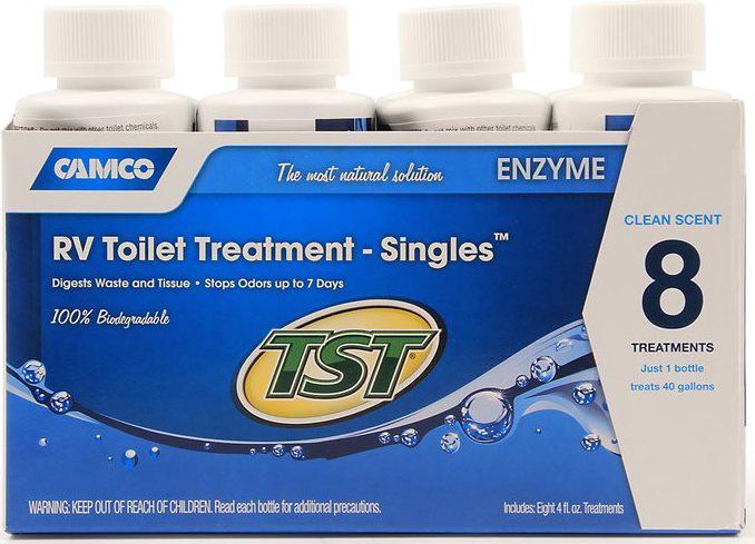 CAMCO TST BLUE ENZYME TOILET TREATMENT SINGLES 4OZ. (8-PACK)