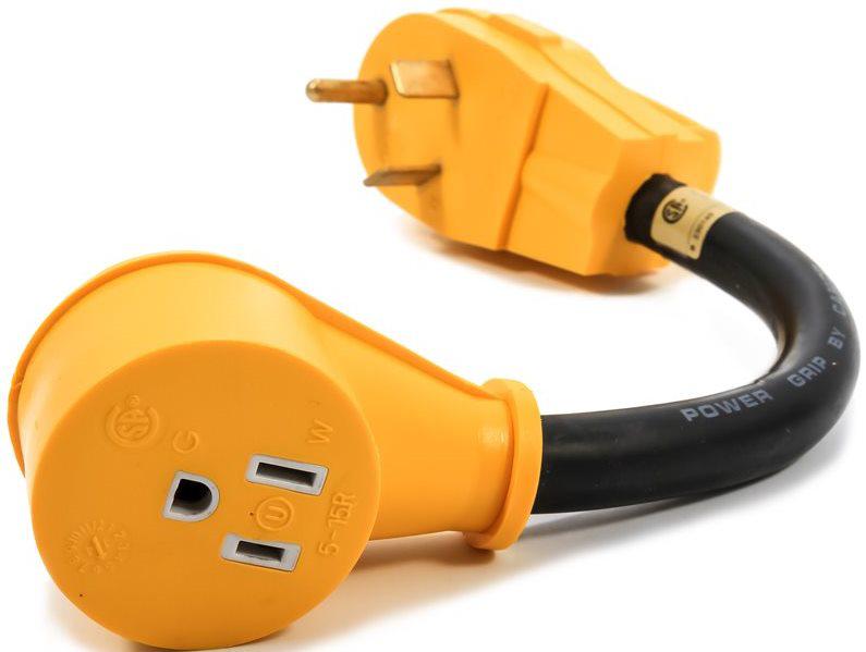 CAMCO 30AM/15AF POWER GRIP 12' DOGBONE 30AMP MALE TO 15AMP FEMALE END