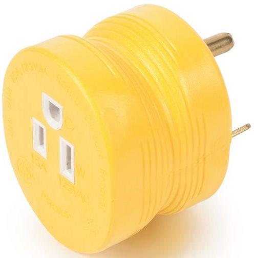 CAMCO 30AM/15AF POWER GRIP ADAPTER 30AMP MALE TO 15AMP FEMALE END