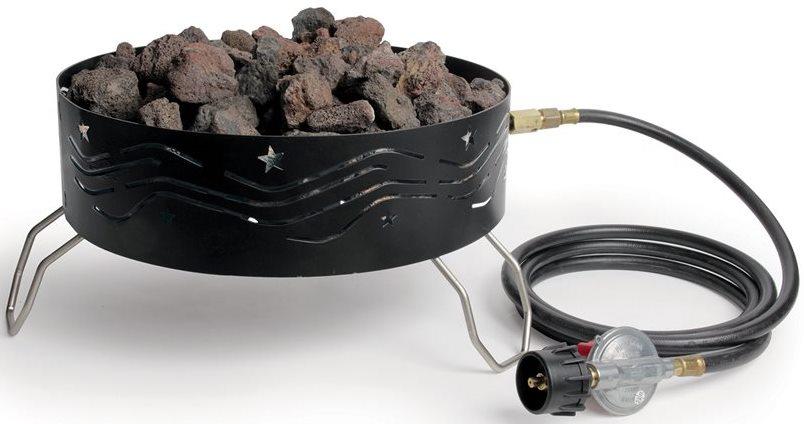 CAMCO PORTABLE PROPANE CAMPFIRE W/8'HOSE AND REGULATOR (FIRE TRAY 14.5' DIAMETER)