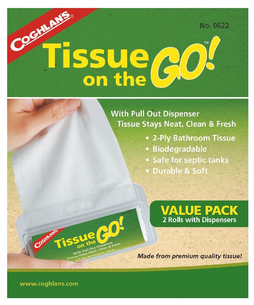 COGHLAN'S TISSUE ON THE GO  2 ROLLS W/DISPENSER - COGHLAN'S