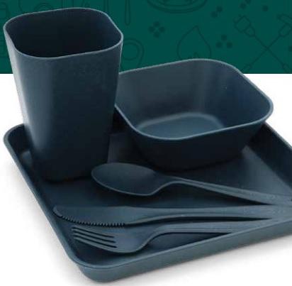 COGHLAN'S SOLO TABLEWARE SET (COMES WITH PLATE/BOWL/TUMBLER/CUTLERY SET/MESH BAG)