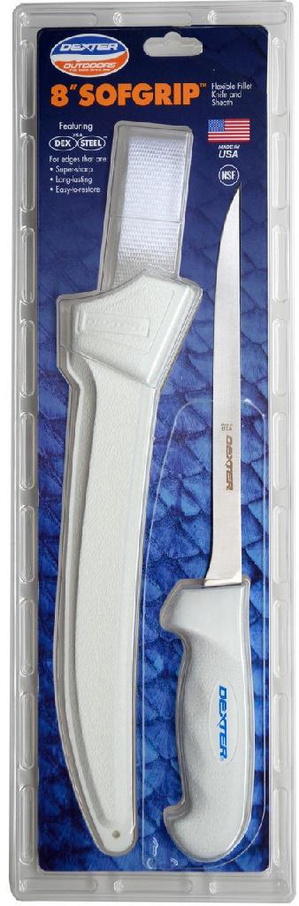 DEXTER 8' SOFGRIP FILLET KNIFE W/SHEATH PRODUCT #SG133-8WS1-PCP