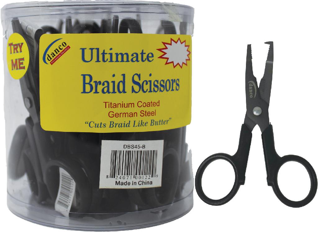 DANCO ULTIMATE 5' BRAID SHEARS DISPLAY 24pc PDQ STAINLESS W/SPLIT RING OPENER