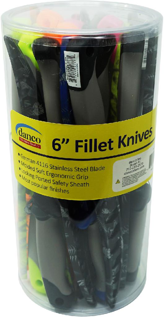DANCO TOURNAMENT 6' FILLET KNIFE DISPLAY 24pc PDQ W/SHEATH