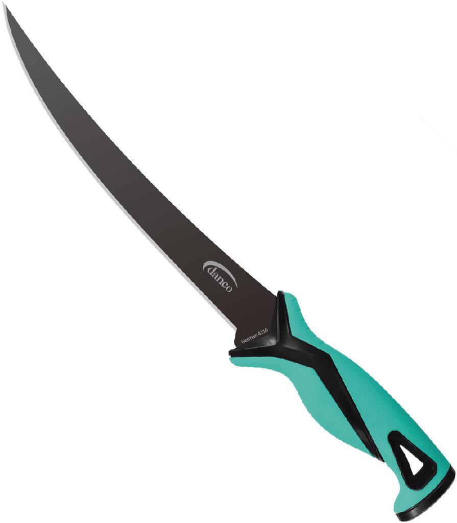 DANCO PRO SERIES 9' FILLET KNIFE SEAFOAM STAINLESS STEEL W/NYLON SHEATH