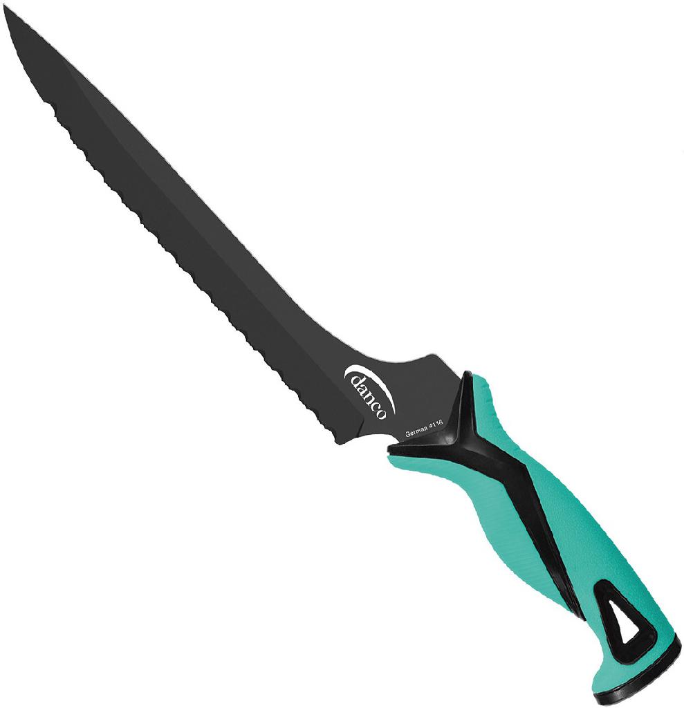 DANCO PRO SERIES 9' SERRATED KNIFE SEAFM STAINLESS STEEL W/NYLON SHEATH