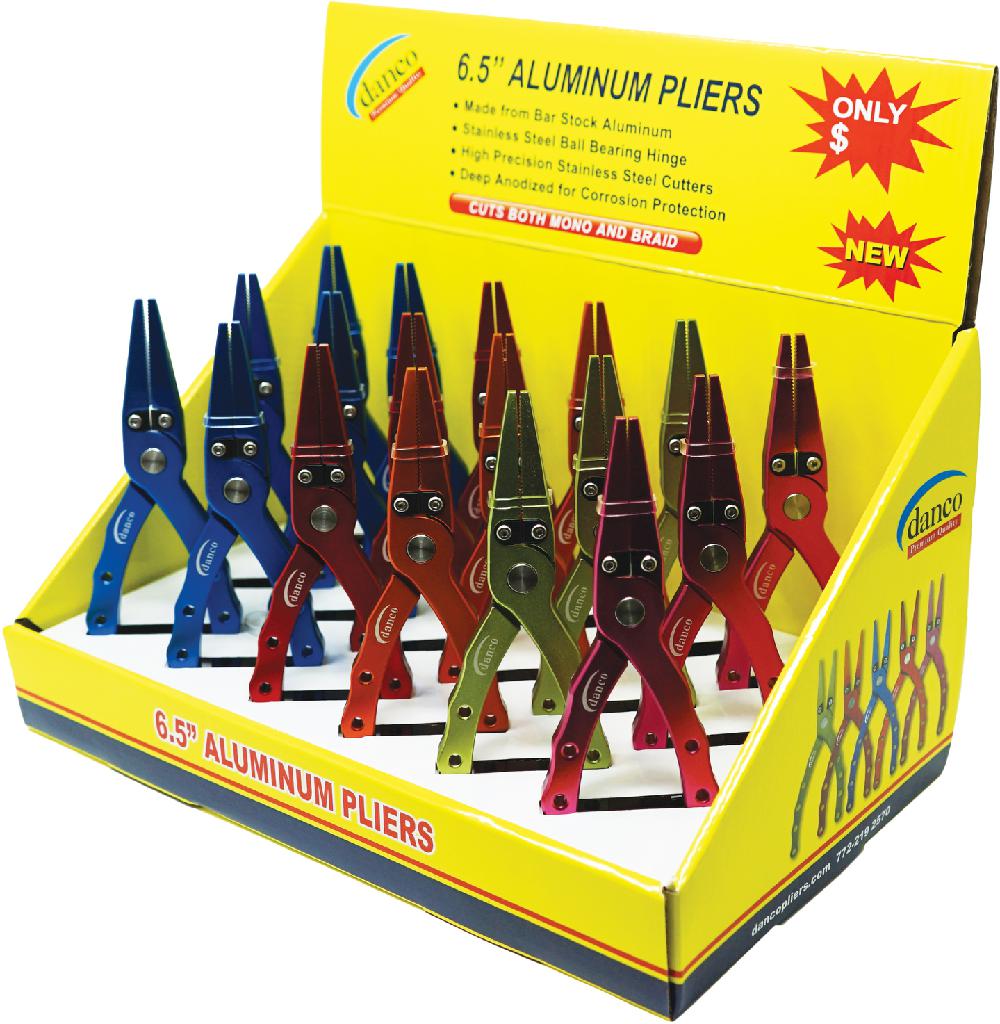 DANCO 6.5' ALUMINUM PLIER DISPLAY 18pc PDQ ASSORTED COLORS