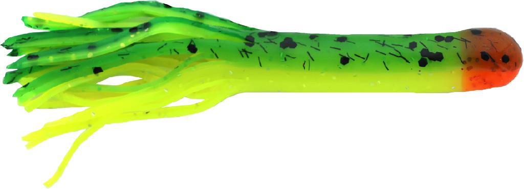 D.C. 5-1/2' LAKE MONSTER TUBE FIRETIGER (lime green back/chart belly) 5PK