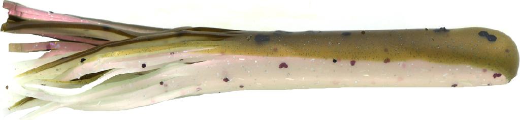 D.C. 5-1/2' LAKE MONSTER TUBE RBOW TROUT (grn pumpkin back/pearl red belly) 5PK