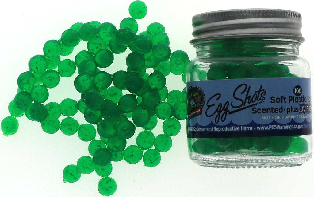 D.C. EGG SHOTS EGGS ANISE MEAN GREEN made w/Pro-Cure scents 100 eggs per jar