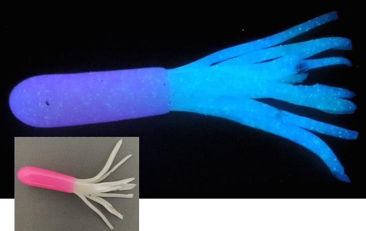 D.C. 2-1/4'SOLAR POWER TUBES(8)SHRMP GST (pink w/white skirt)