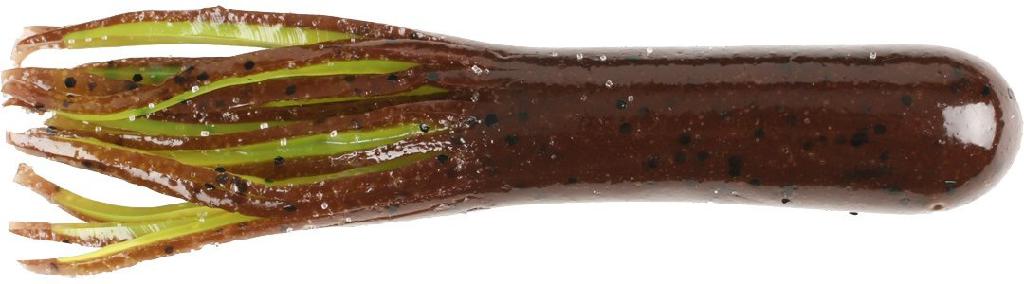 D.C.3-1/2'DBL.DIP TUBES(7)WITCHES 'T' (dark brown/chartreuse core) - D.C.3-1/2'DBL.DIP