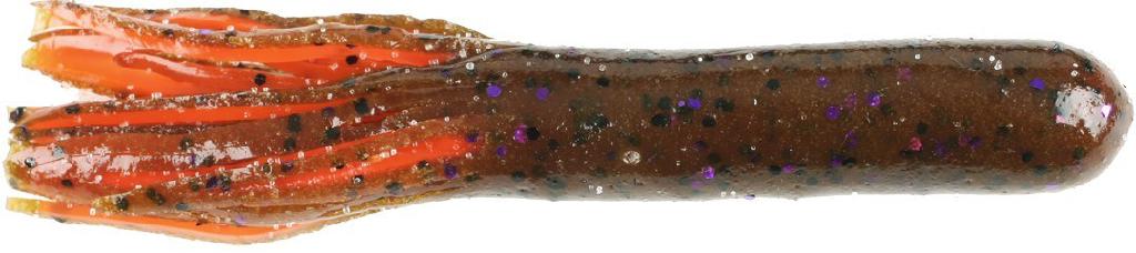 D.C.3-1/2'DBL.DIP TUBES(7)RED HOT CRAW (dark brown/purple flake/red-core) - D.C.3-1/2'DBL.DIP
